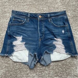 Hollister Blue Ripped Denim Shorts!